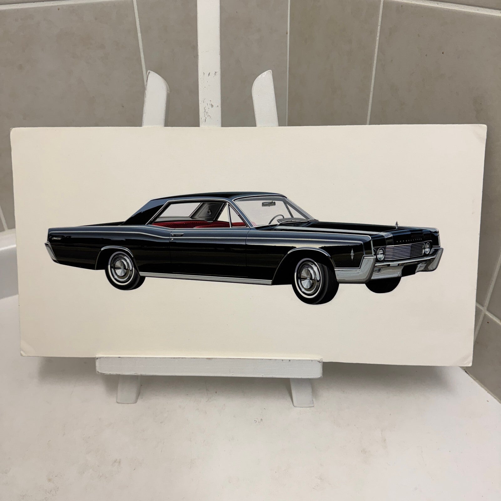 Vintage Lincoln Continental Car Automobile Illustration Art Drawing Hand Drawn