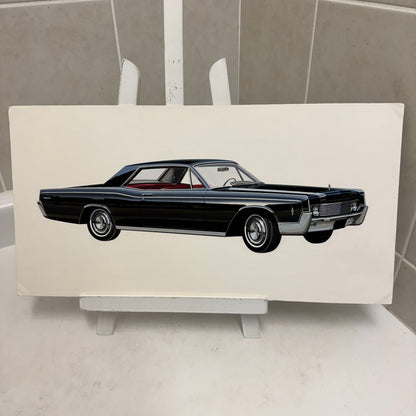 Vintage Lincoln Continental Car Automobile Illustration Art Drawing Hand Drawn