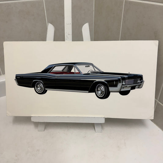 Vintage Lincoln Continental Car Automobile Illustration Art Drawing Hand Drawn