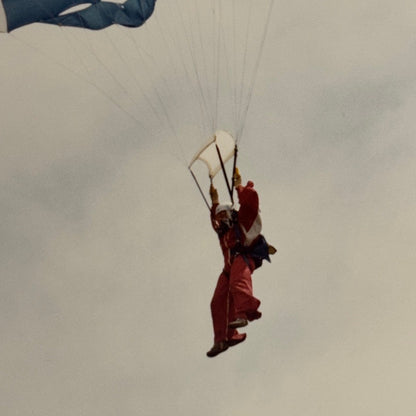 Vintage Skydiving Parachute Photo Large Format Aviation Photograph 1970s-80s