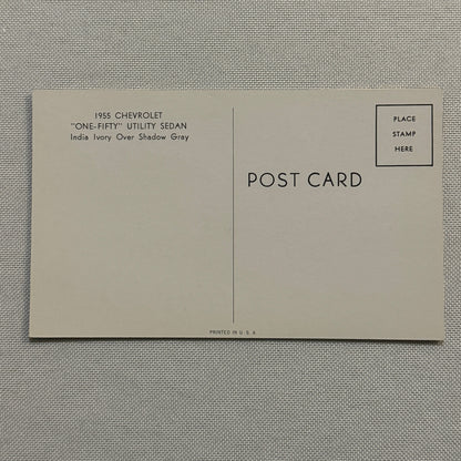 1955 Chevrolet One Fifty Utility Sedan Advertising Postcard Vintage