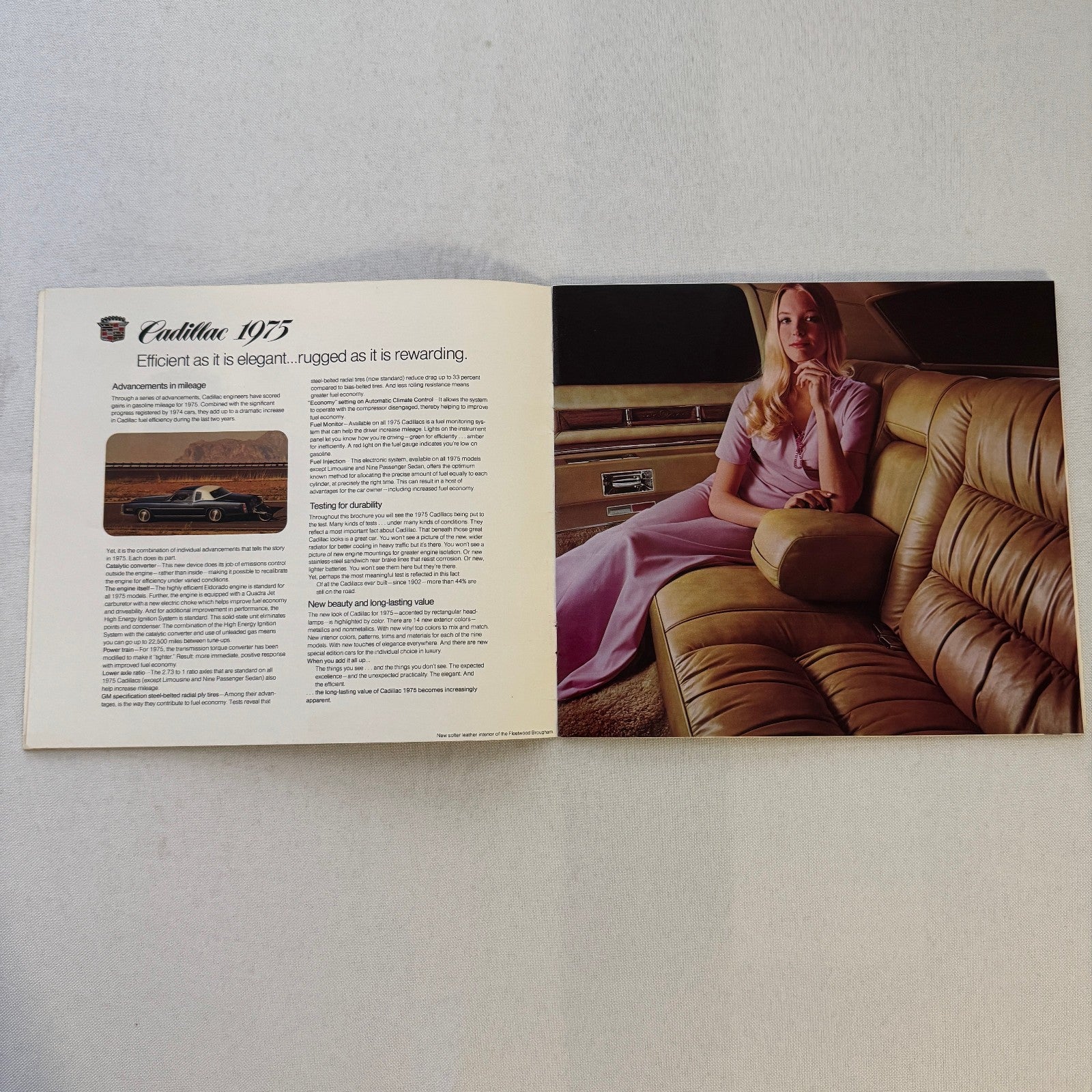 1975 Cadillac Sales Brochure Eldorado Coupe De Ville Fleetwood Brougham DeVille
