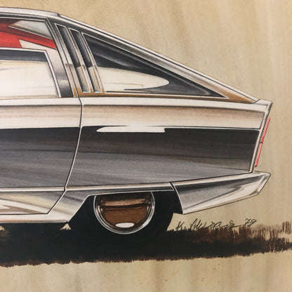 Vintage Concept Car Styling Design Art Illustration Volkswagen VW Horses
