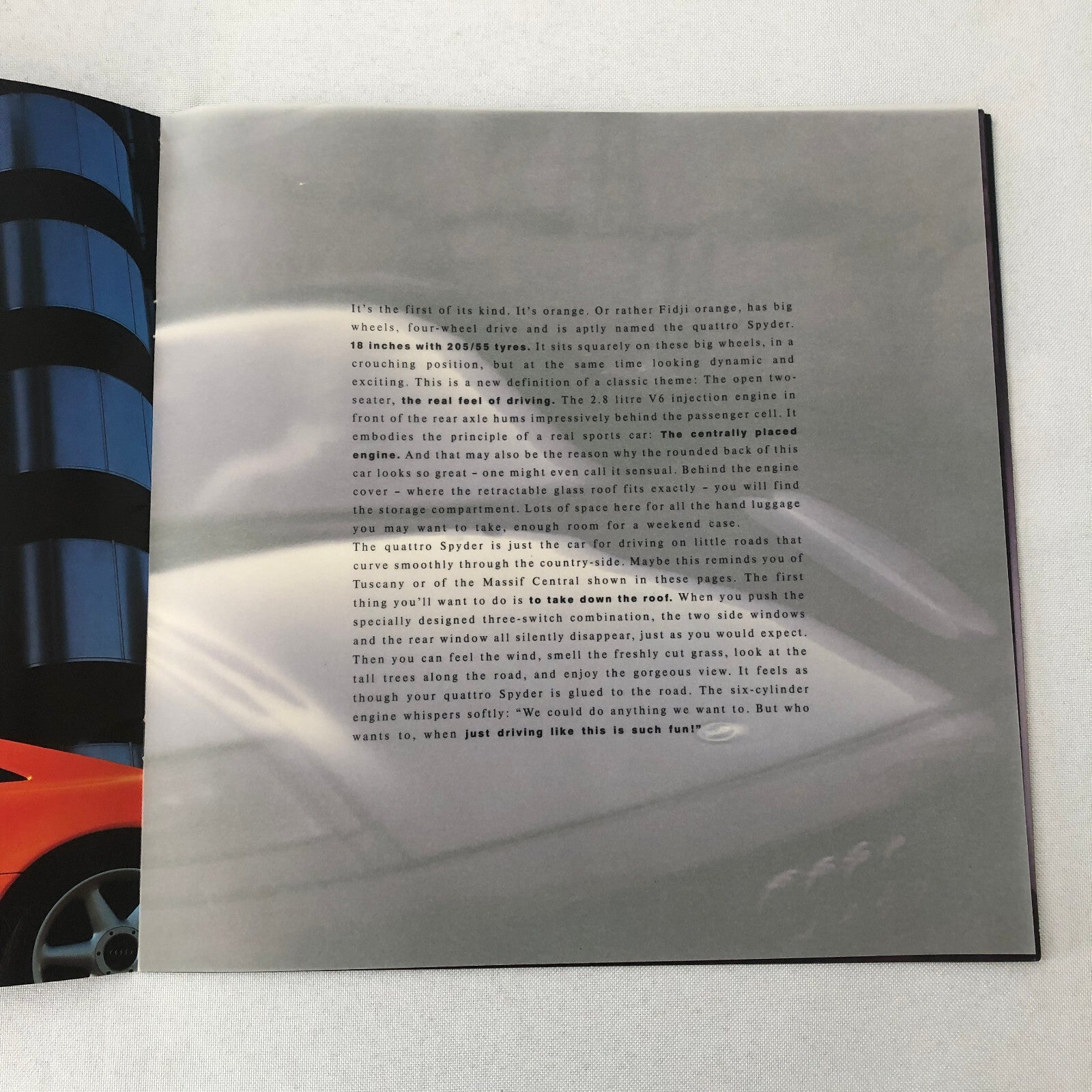 Audi Quattro Sypder Concept Car Sales Brochure Catalog