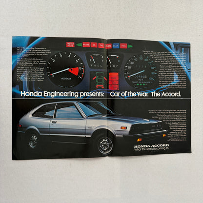 Honda Accord Road Test Magazine 1977 Car of the Year Sales Brochure Catalog