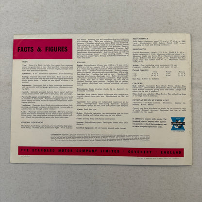 Standard Companion Estate Car Station Wagon Sales Brochure Catalog Vintage