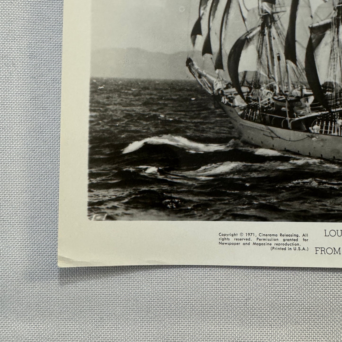 Louis de Rochemont Windjammer Movie Press Photo Photograph Cinerama 1971 Film