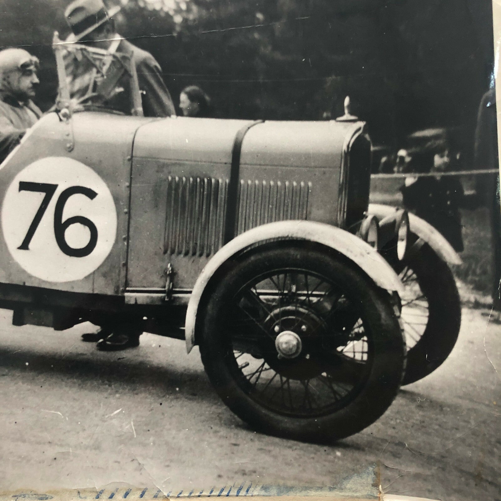 Vintage Racing Car and Driver Photograph Photo - Peugeot Sochaux ? 