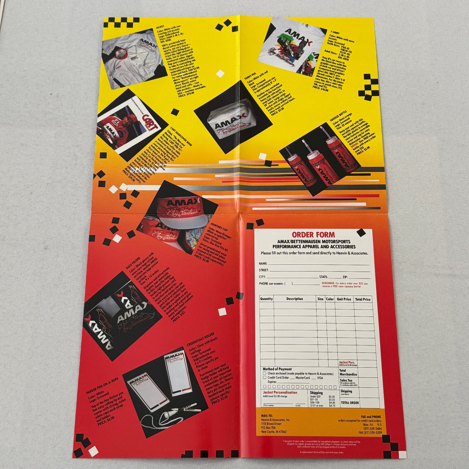 Tony Bettenhausen AMAX Racing Press Kit Brochure Penske Chevy 90 Indy Car