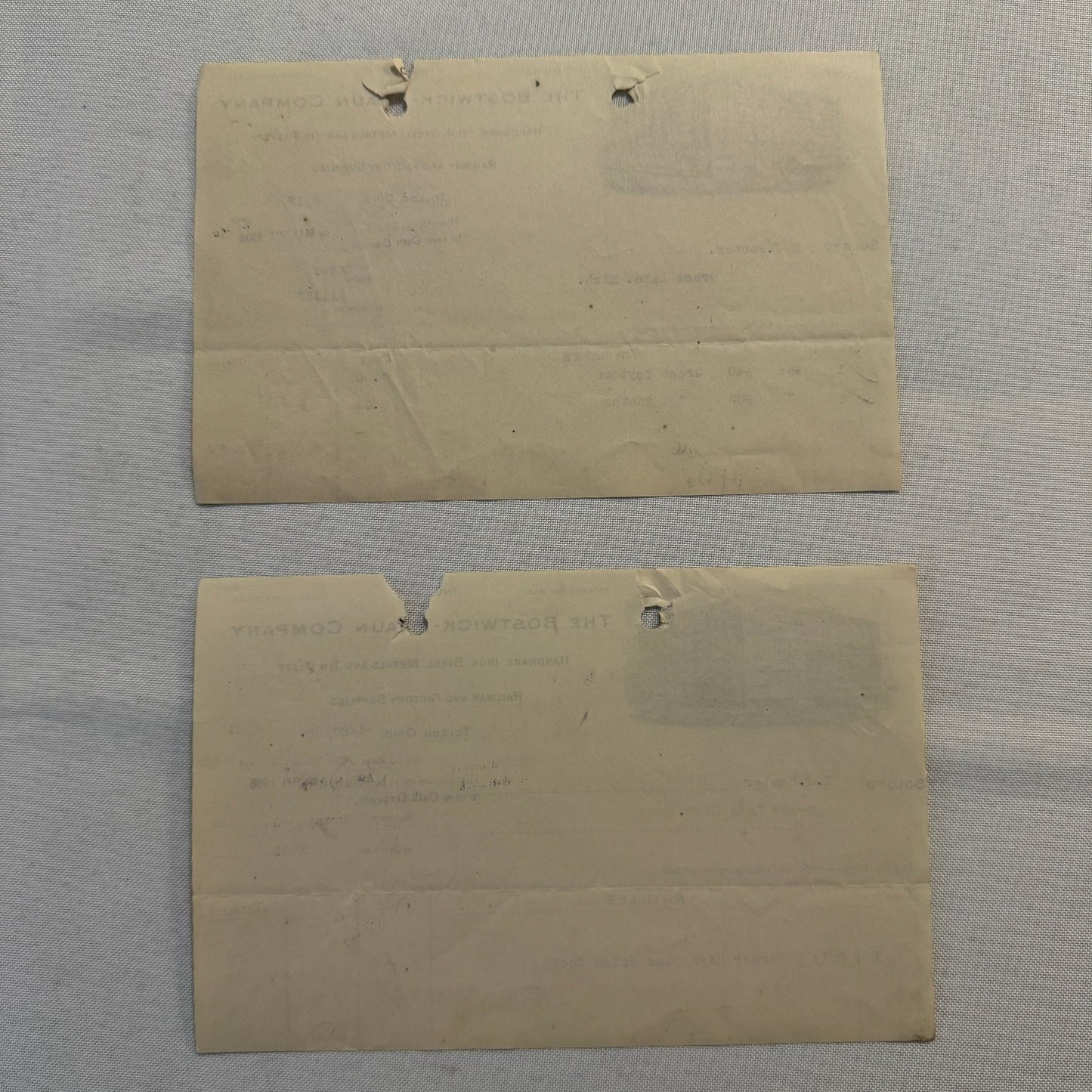 Bostwick Braun Company Document 1908 Antique Invoice Receipt Ephemera Toledo OH