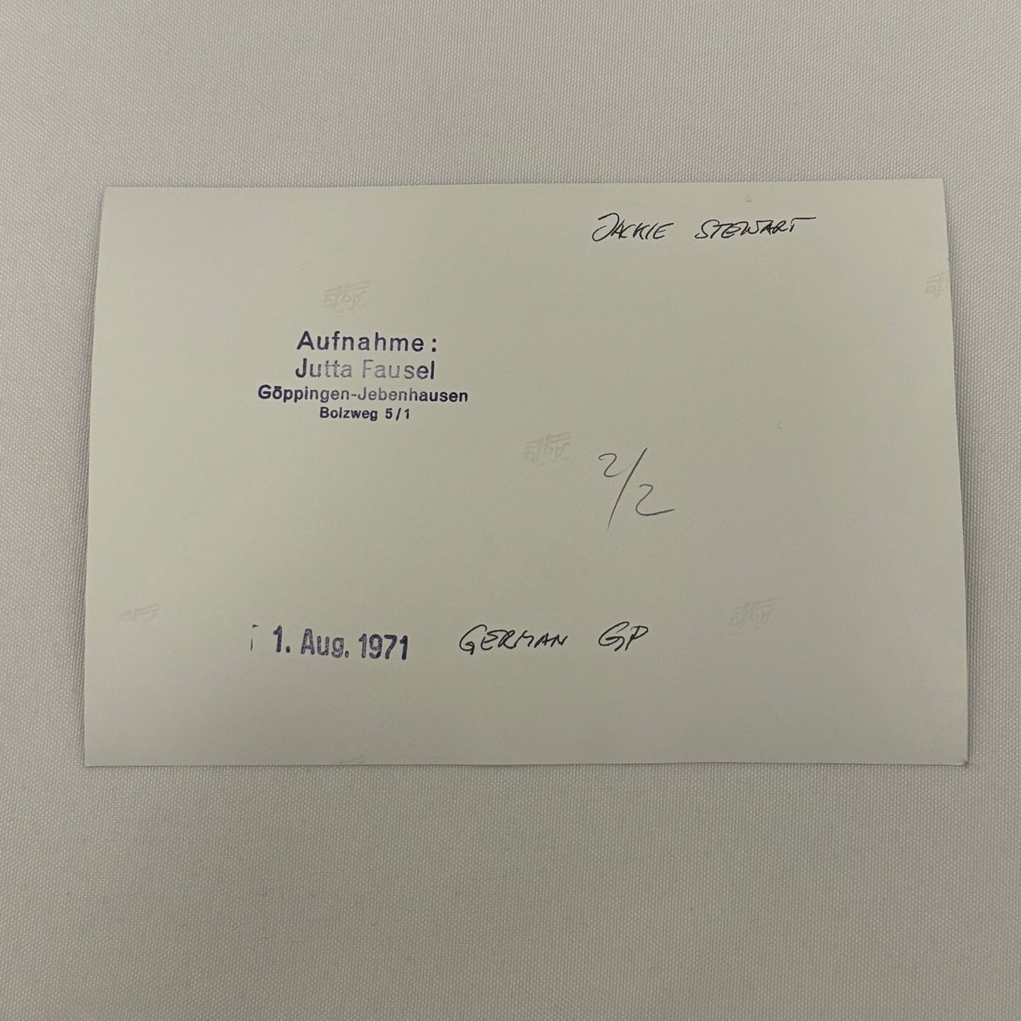 Vintage Racing Photo 1971 German Grand Prix Race Jackie Stewart Motorsport