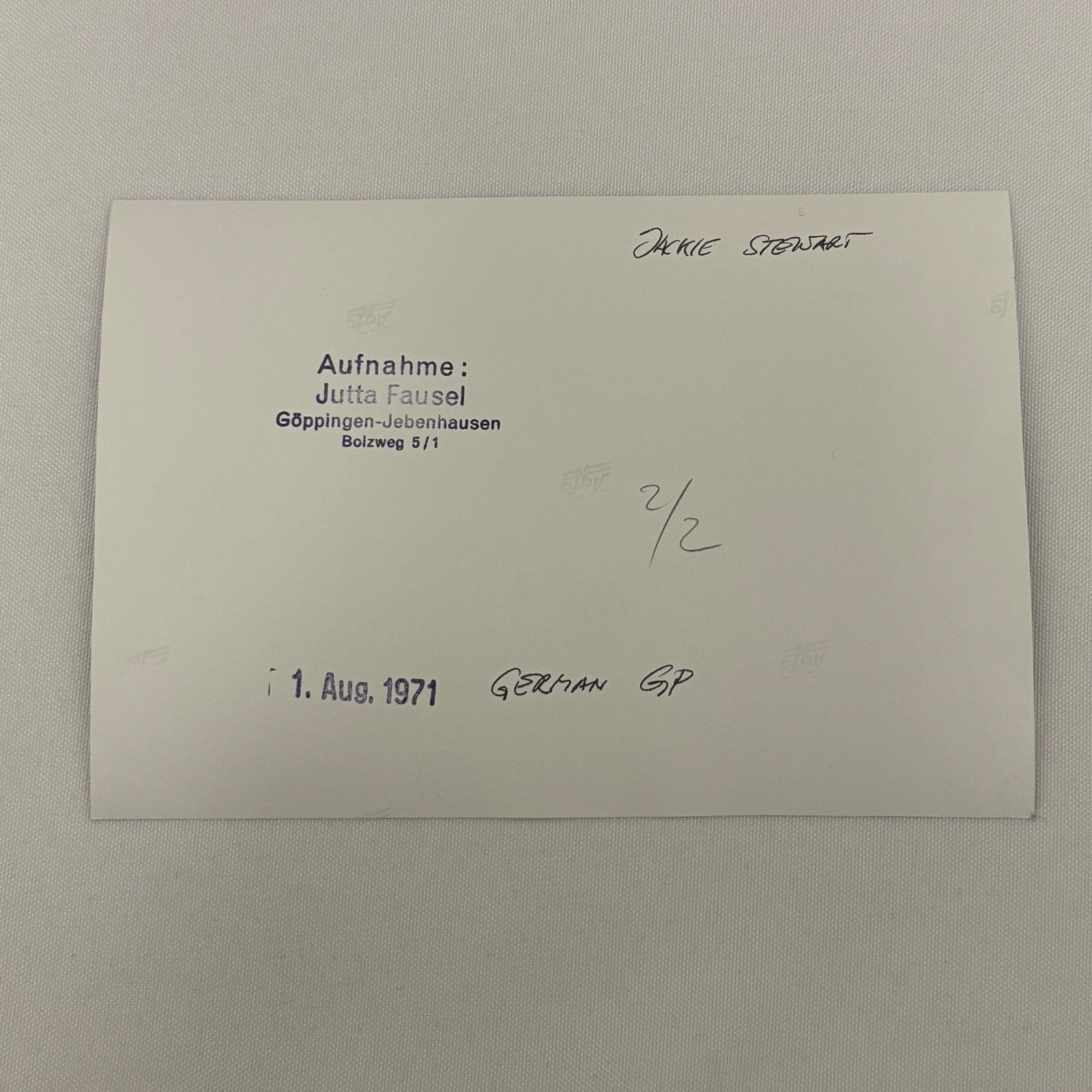 Vintage Racing Photo 1971 German Grand Prix Race Jackie Stewart Motorsport