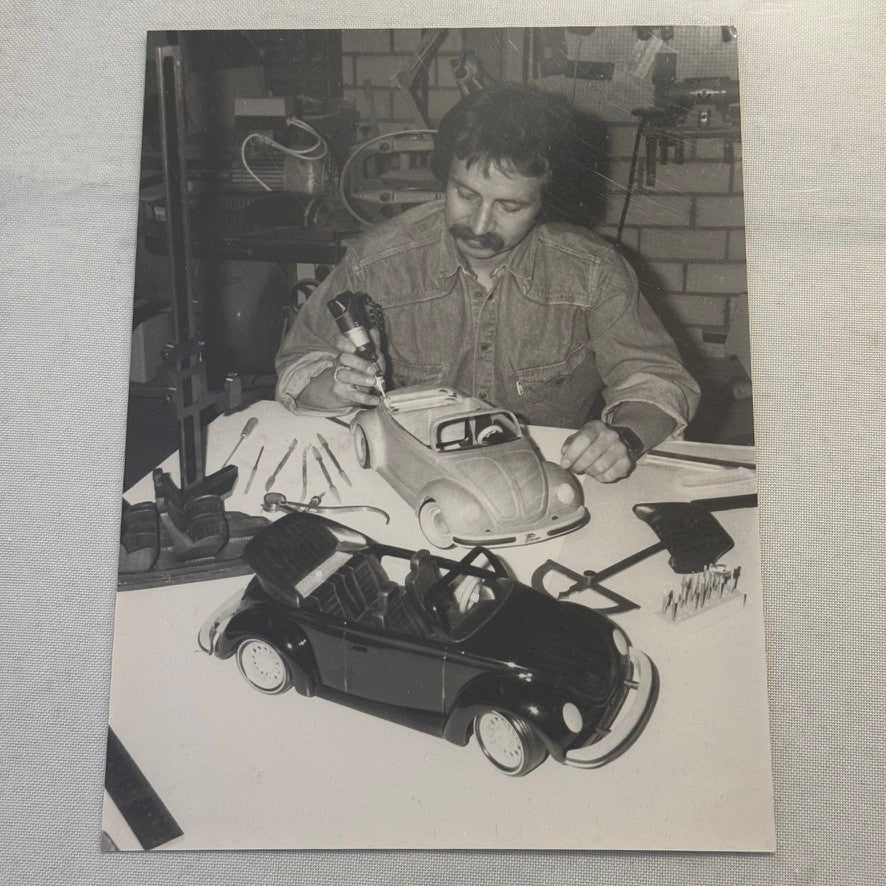 Vintage Volkswagen Beetle Convertible Model Car Builder Photo Photograph VW Bug