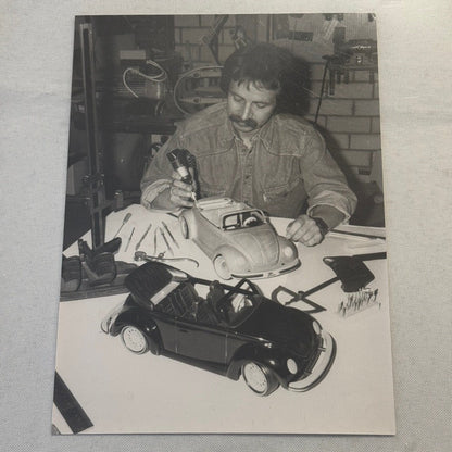 Vintage Volkswagen Beetle Convertible Model Car Builder Photo Photograph VW Bug