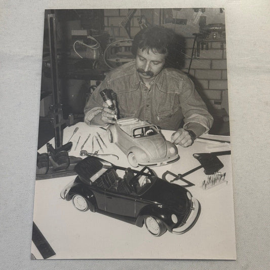 Vintage Volkswagen Beetle Convertible Model Car Builder Photo Photograph VW Bug