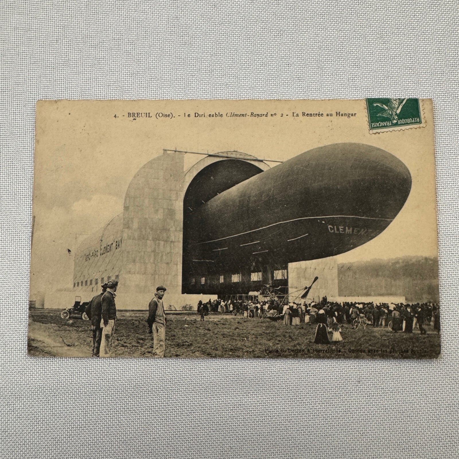 Vintage Zeppelin Airship Dirigible Postcard Post Card French Le Clement Bayard