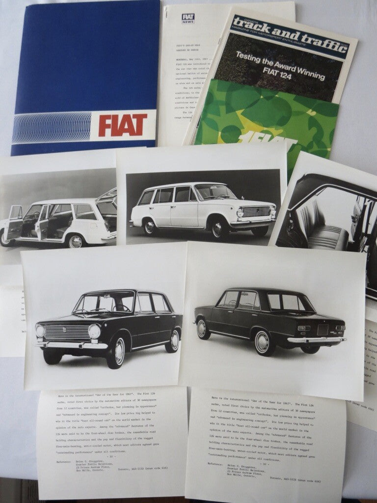 1967 Fiat Press Kit Brochure Photos 124 Station Wagon 124 Sedan - Canadian