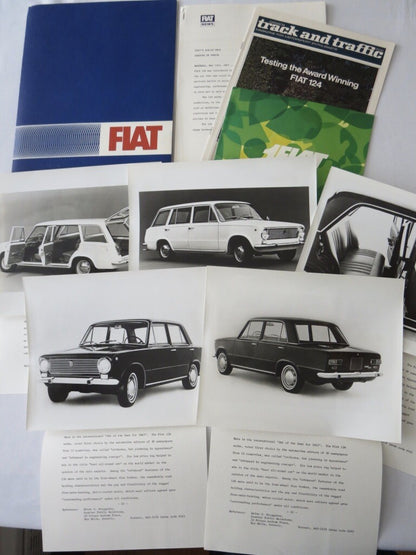 1967 Fiat Press Kit Brochure Photos 124 Station Wagon 124 Sedan - Canadian