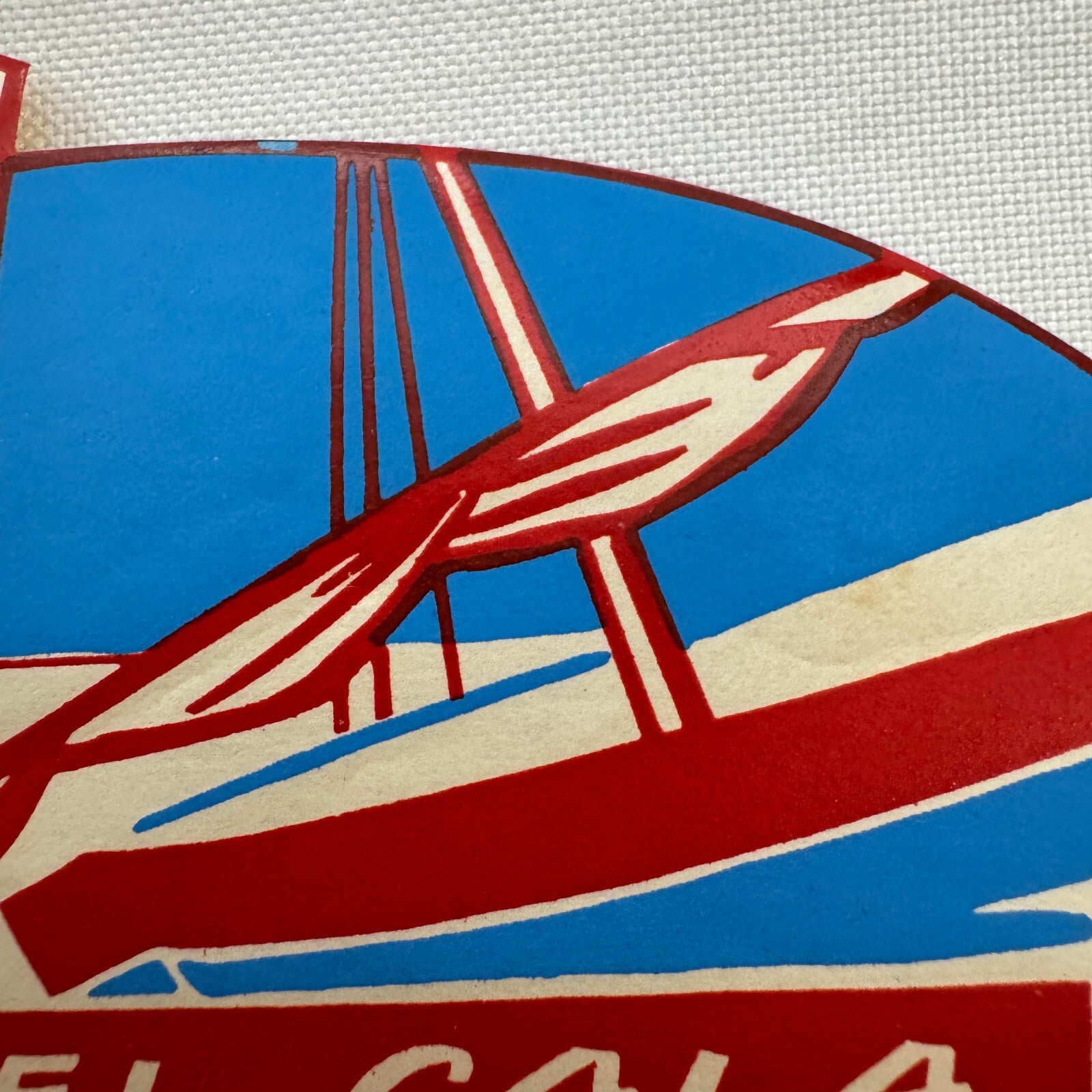 Vintage Travel Luggage Label Hotel Cala Espana Spain Calella de La Costa