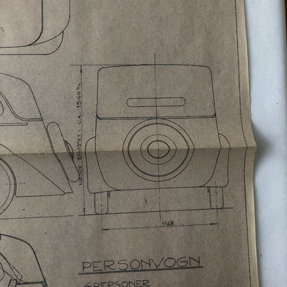 1935 Coachbuilder Car Design Blueprint Rendering Blue Print Cabrio Limousine 