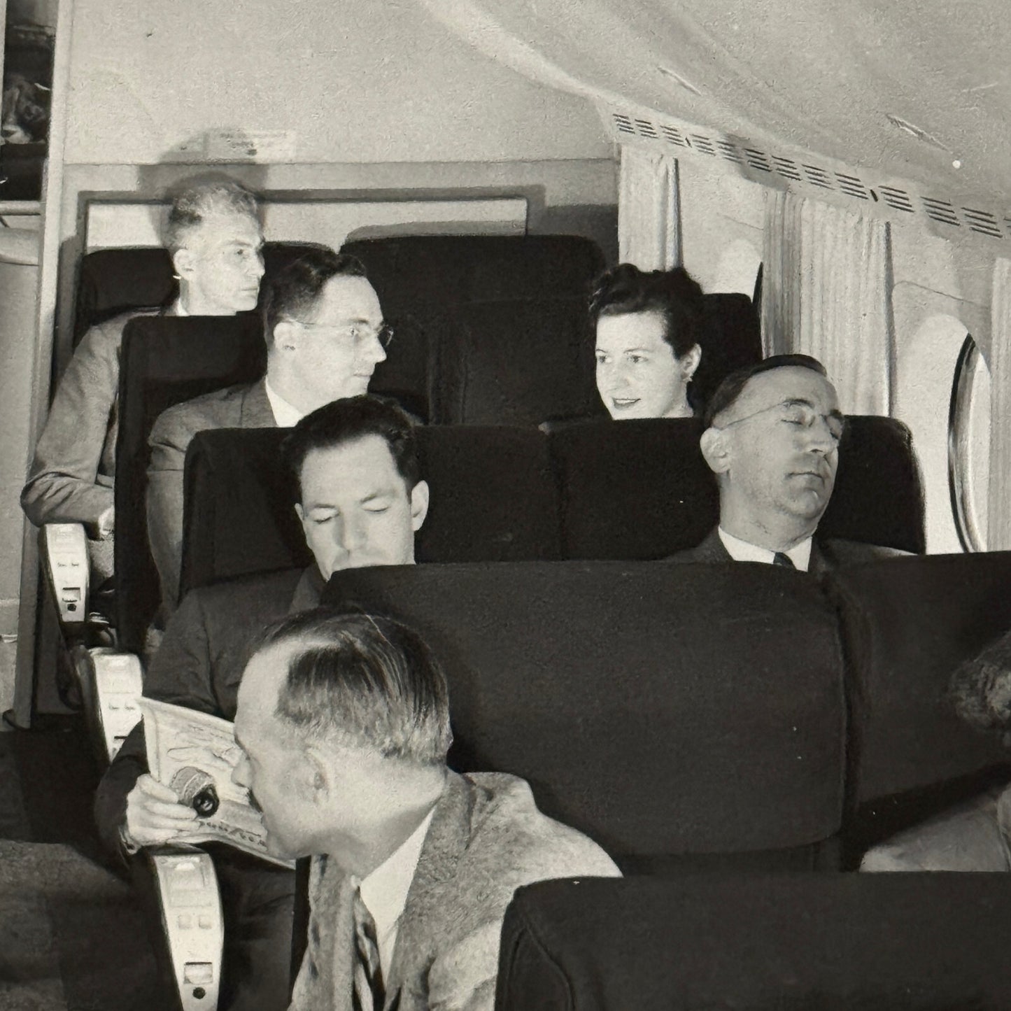 BOAC Airline Boeing Stratocruiser Interior Vintage Press Photo Photograph