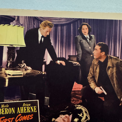 Vintage Movie Lobby Card Poster 1943 First Comes Courage Merle Oberon