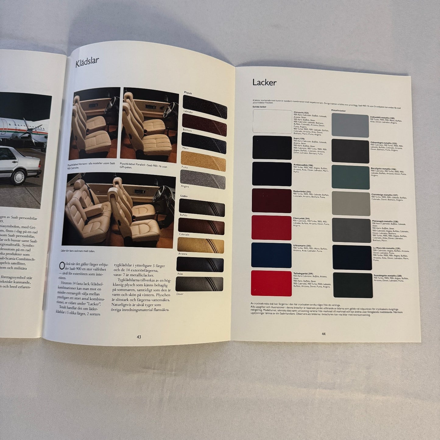 1991 Saab 900 Car Sales Brochure Catalog Saab 900 Cabriolet Turbo 16S SWEDISH