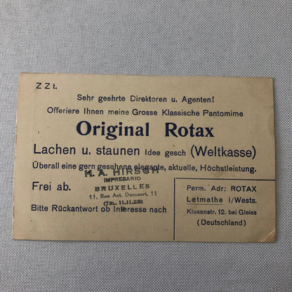 Vintage Circus Unicycle Balancing Act Postcard Post Card Original Rotax