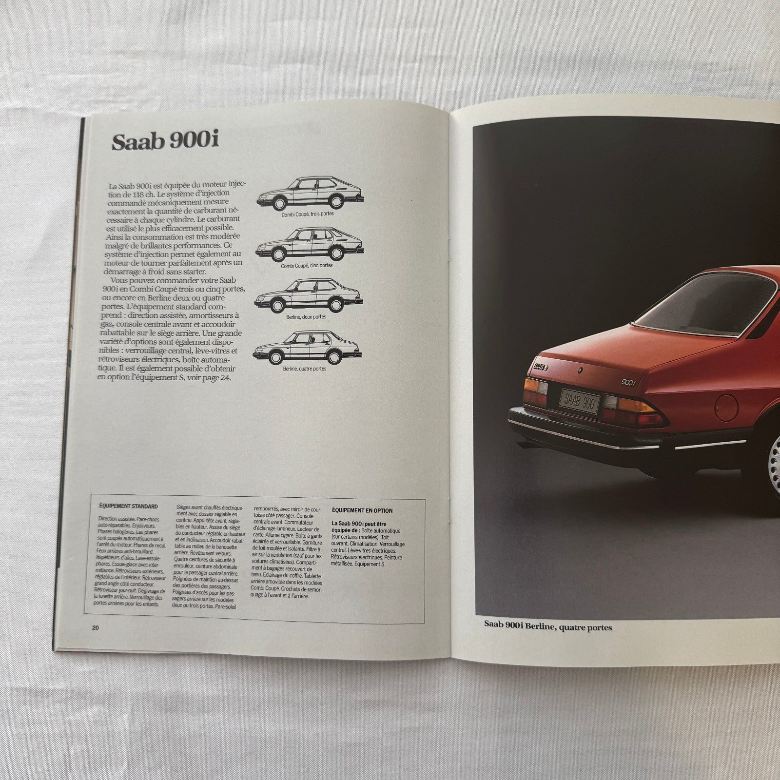 1987 Saab 900i Car Sales Brochure Catalog Vintage Saab 900 FRENCH European