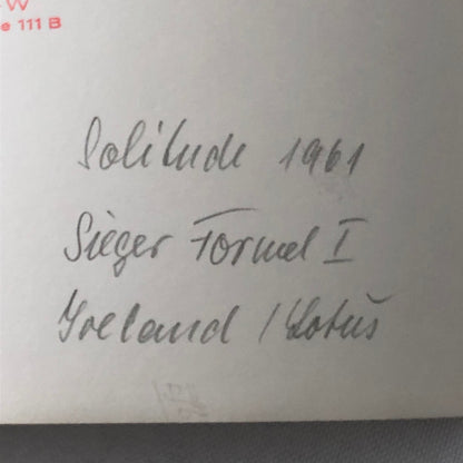 Vintage Solitude Grand Prix Racing Photo Photograph 1961 Innes Ireland Lotus