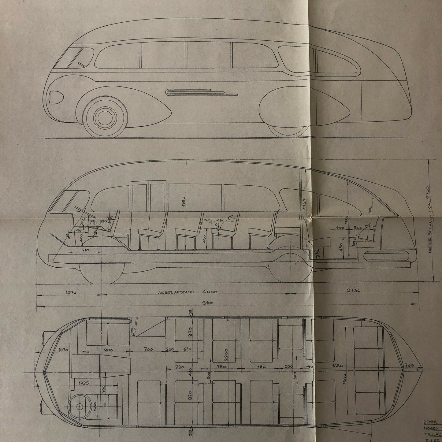 1936 Coachbuilder Bus Design Blueprint Rendering Blue Print Coach Bus Truck