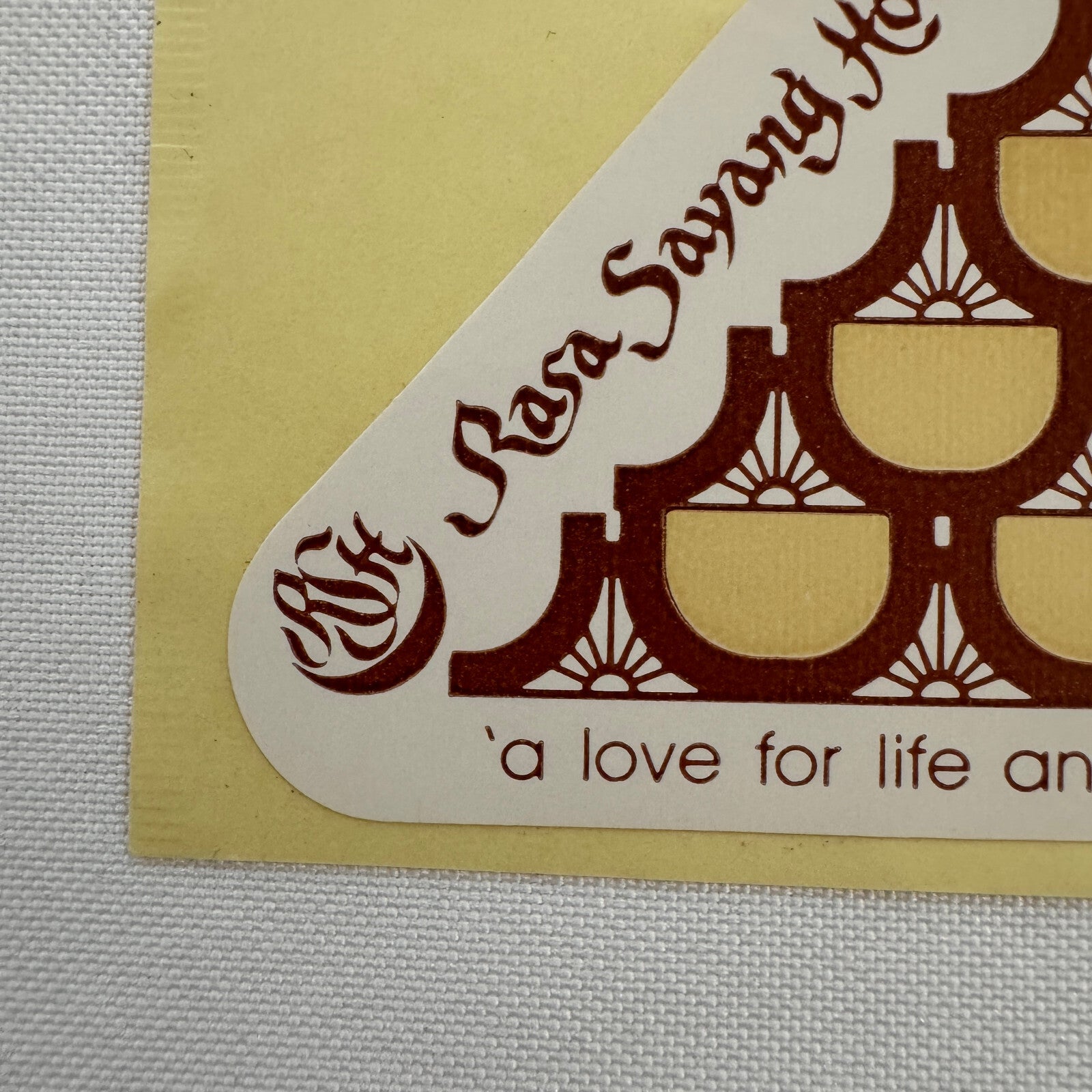 Vintage Travel Luggage Label Sticker Decal Rasa Sayang Hotel Malaysia 1983