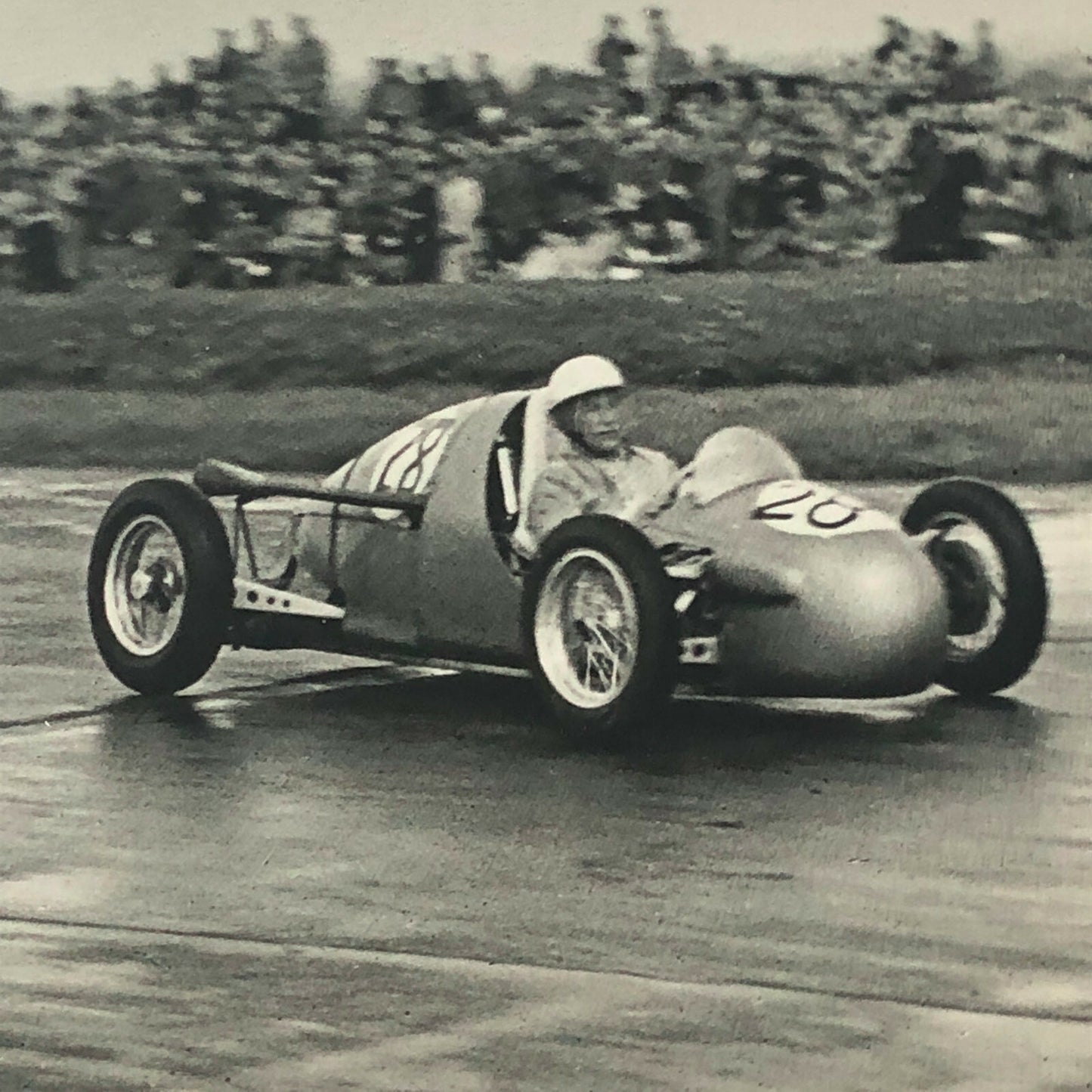1952 Stirling Moss Racing Photo Photograph Silverstone Kieft Car with Cooper 