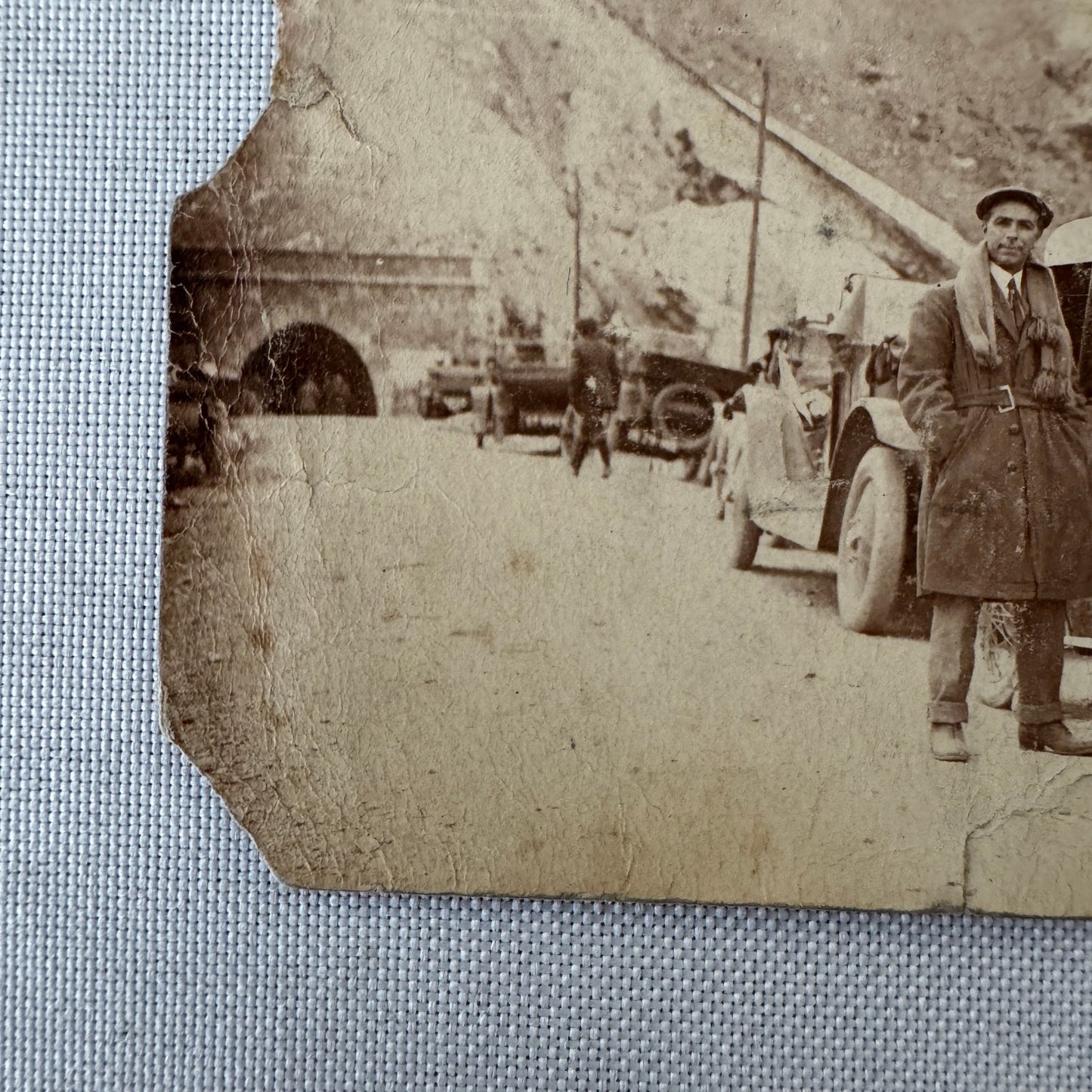Vintage Real Photo Postcard Post Card RPPC Man with Early Car Automobile