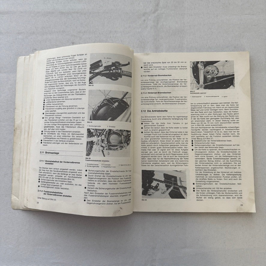 Vintage Yamaha XT550 Motorcycle Bike Repair Manual Book XT 550 GERMAN