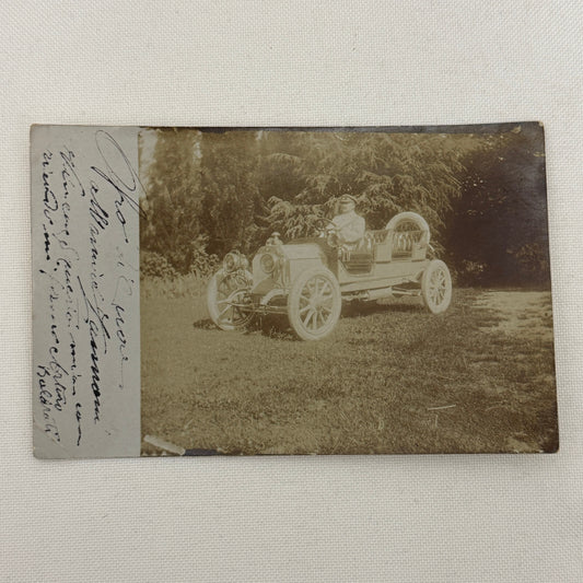 Antique Car Automobile Italian Real Photo Postcard RPPC Photograph