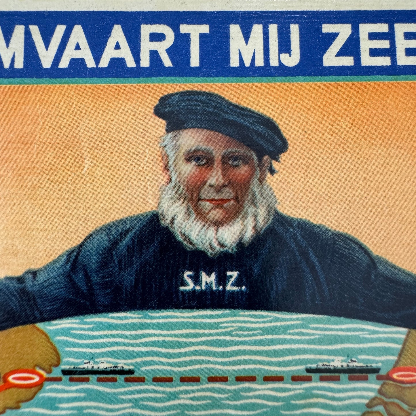 Vintage Travel Luggage Label Dutch Holland Netherlands Steamship Ship Boat ?