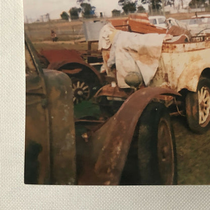 Vintage Chevrolet Car Junk Yard Photo Photograph Print Lot of 2 - 1927 and 1928