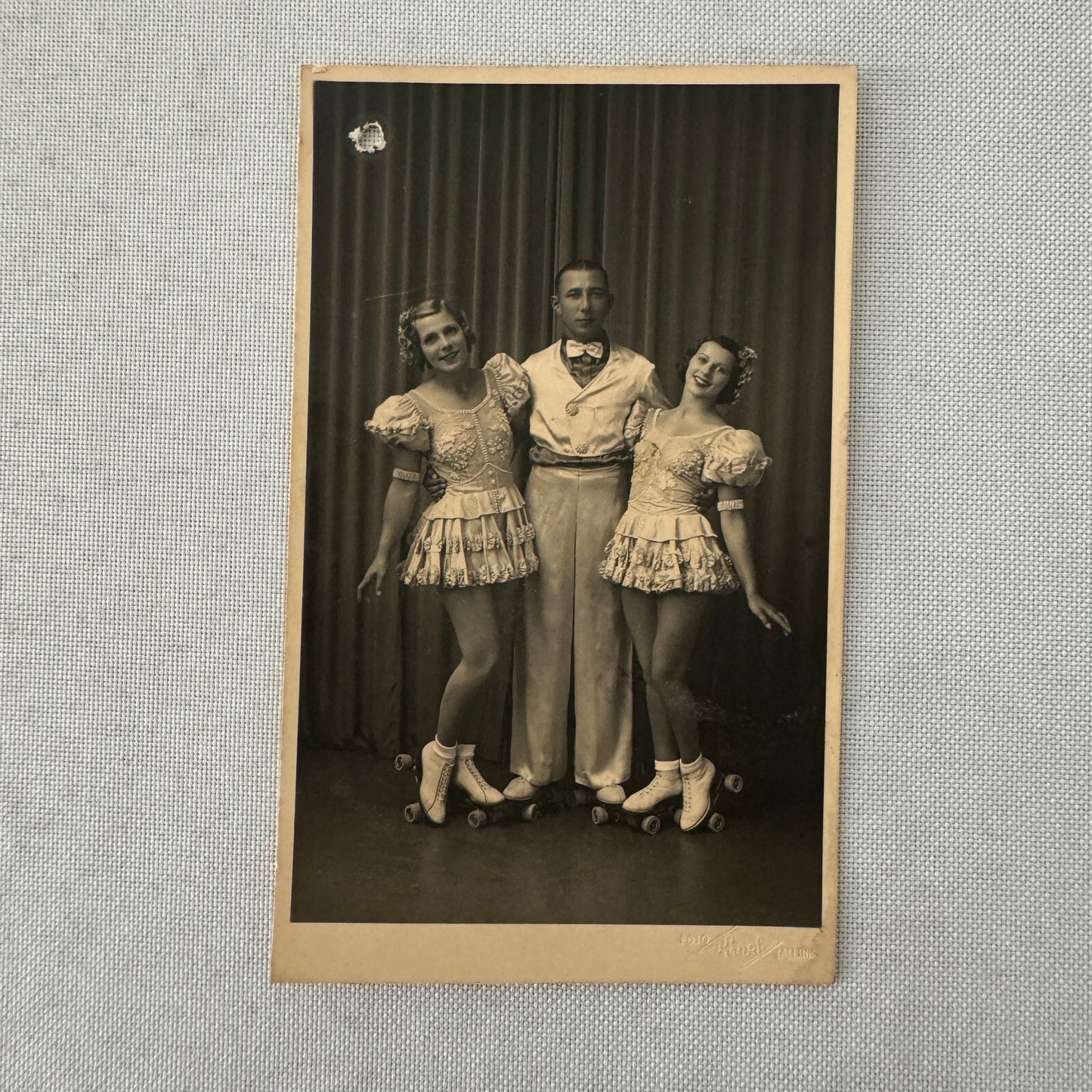 Vintage Circus Rollerskating Roller Skate Act Real Photo Postcard Post Card RPPC