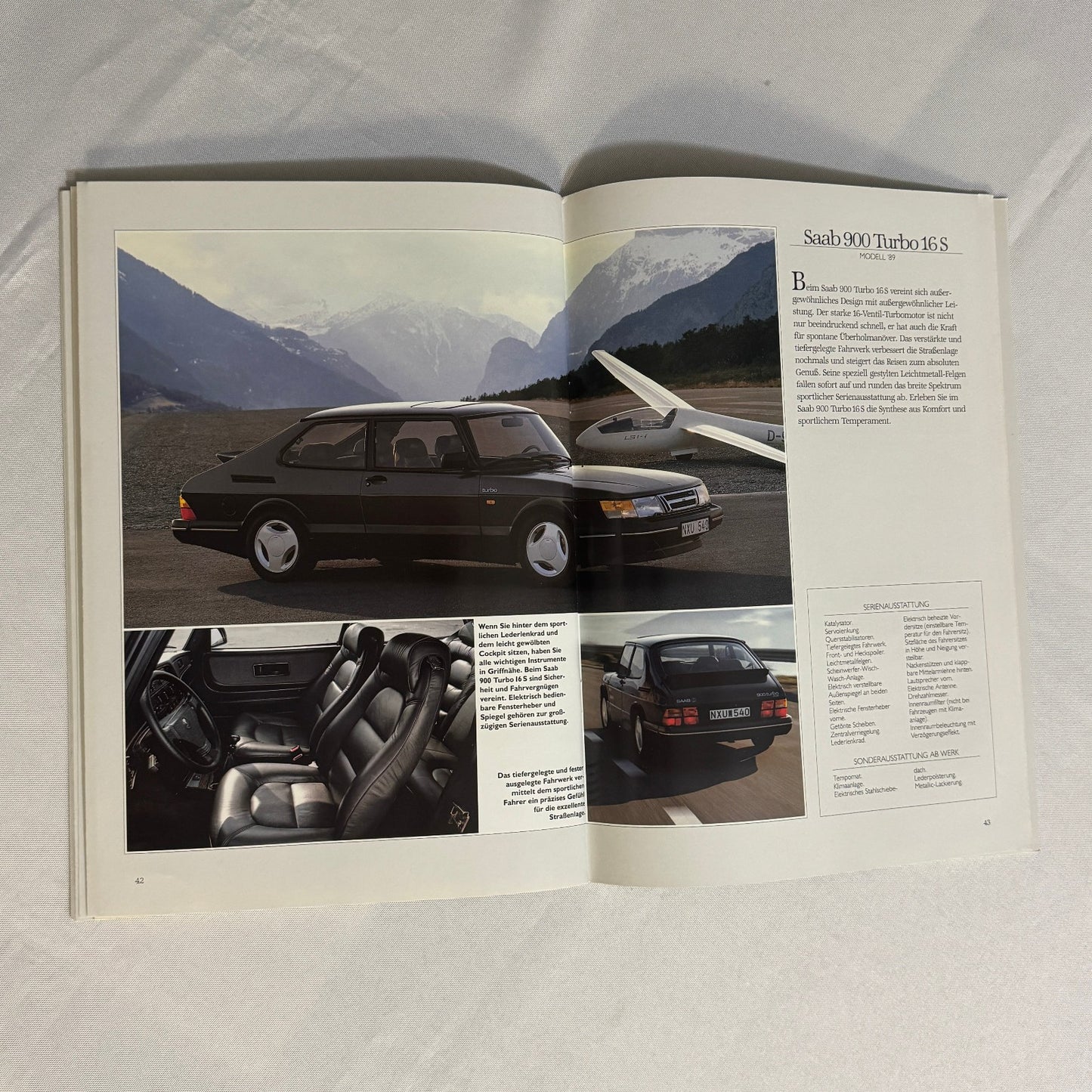 Vintage Saab 900 Car Sales Brochure Catalog 900 Cabriolet 900 Turbo 16S GERMAN