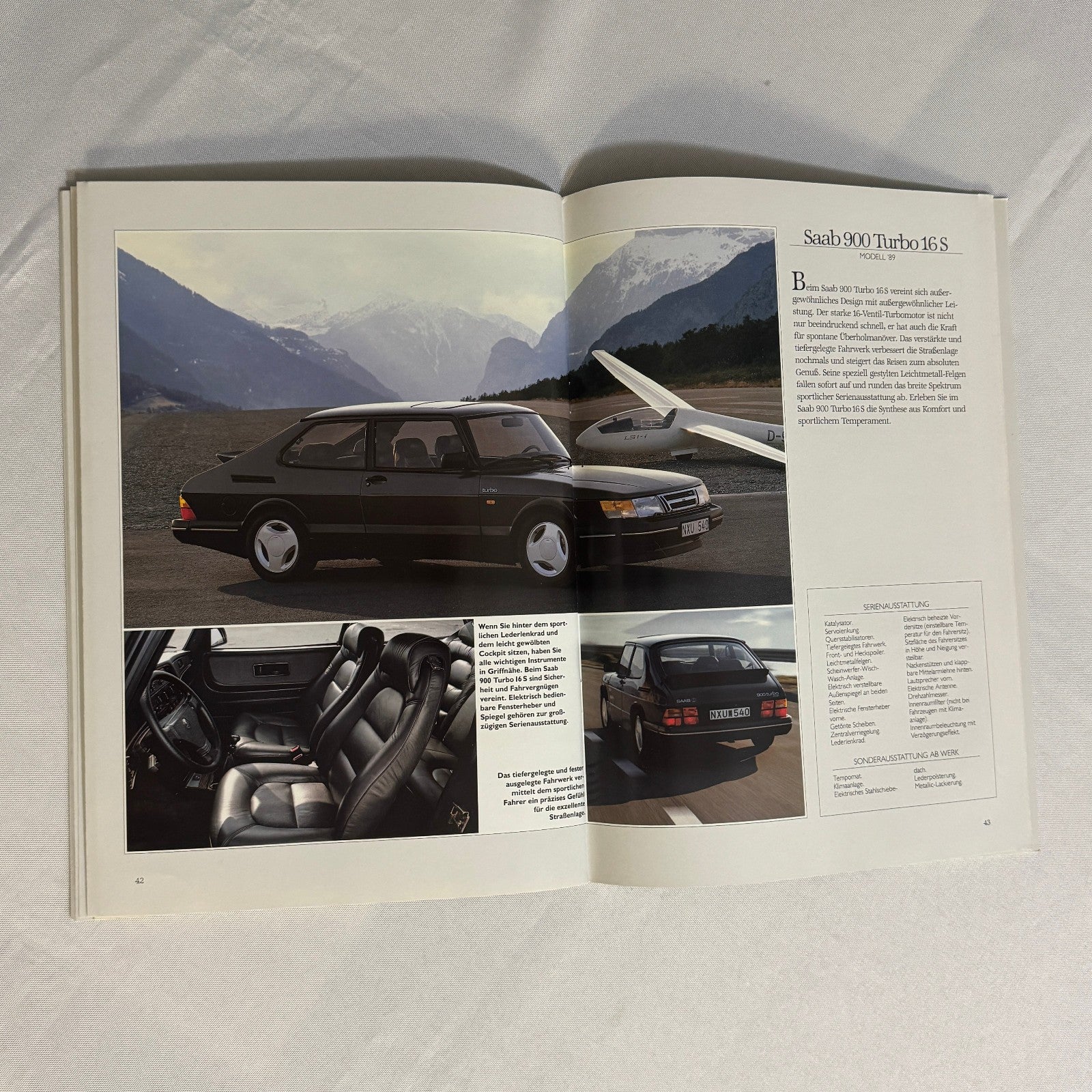 Vintage Saab 900 Car Sales Brochure Catalog 900 Cabriolet 900 Turbo 16S GERMAN
