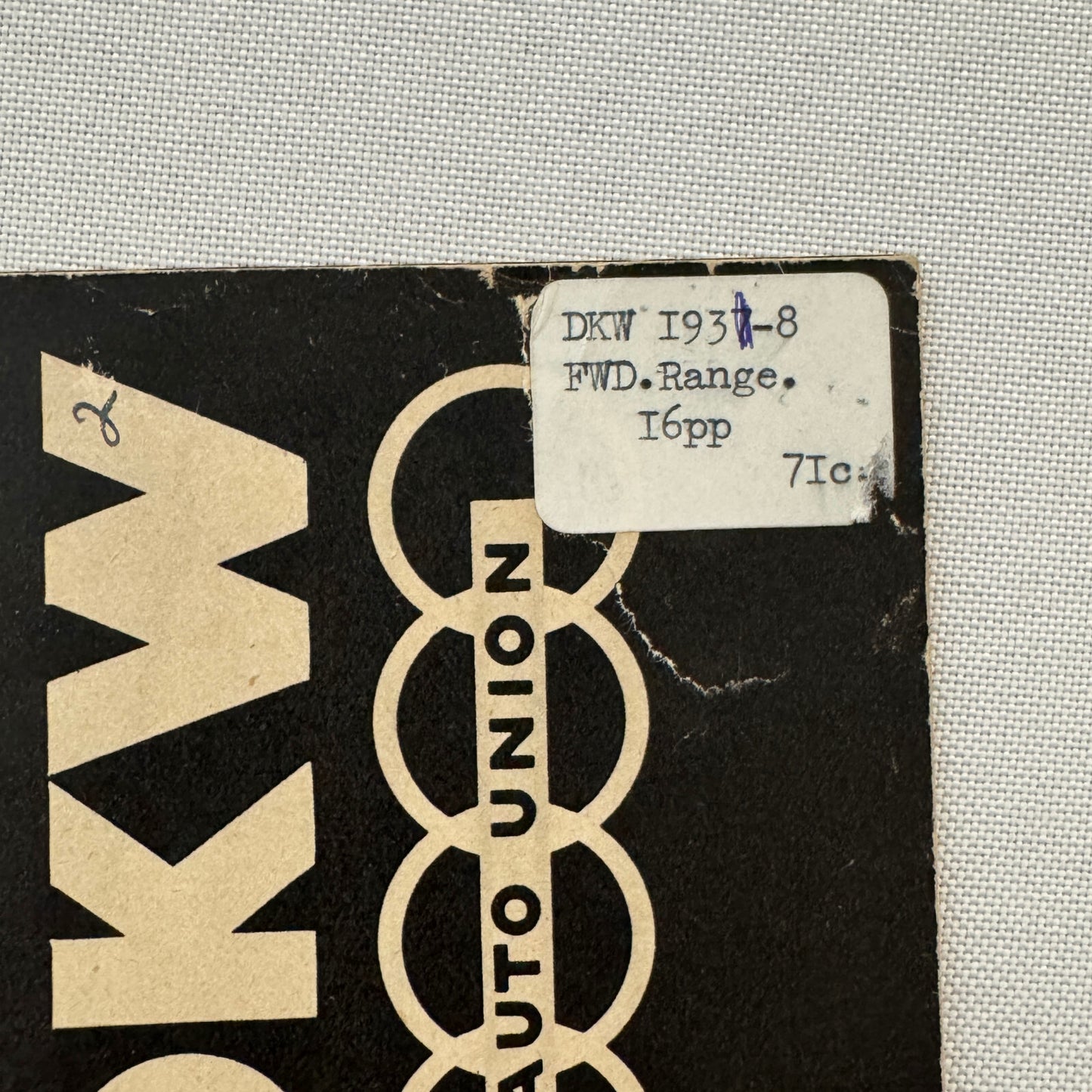 Auto Union DKW Car Sales Brochure Catalog Master Cabrio Saloon Delivery Van +