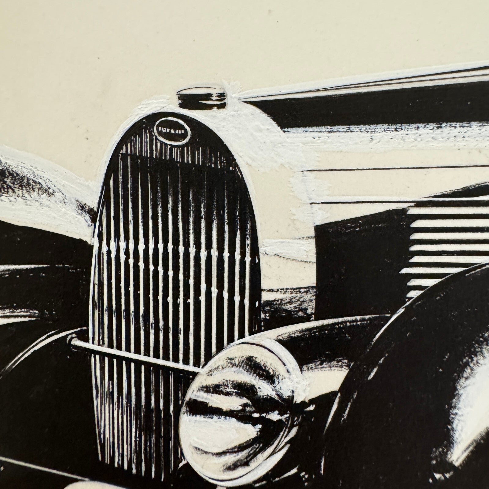 1939 Bugatti Type 57C Galibier Automobile Illustration Art Drawing Hand Drawn