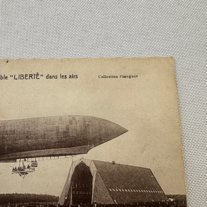 Vintage Zeppelin Airship Dirigible Postcard Post Card French Dirigeable Liberte