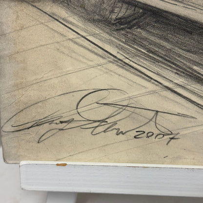 Dodge Charger Vintage Car Illustration Drawing Sketch Original Art Signed