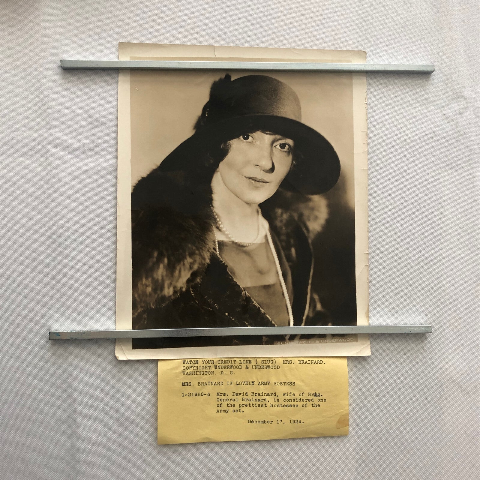 Press Photo Photograph Society Woman Mrs David Brainard Brigadier General 1924