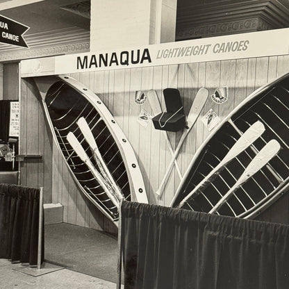 Vintage Manaqua Canoe Boat Advertising Photo Tradeshow Display