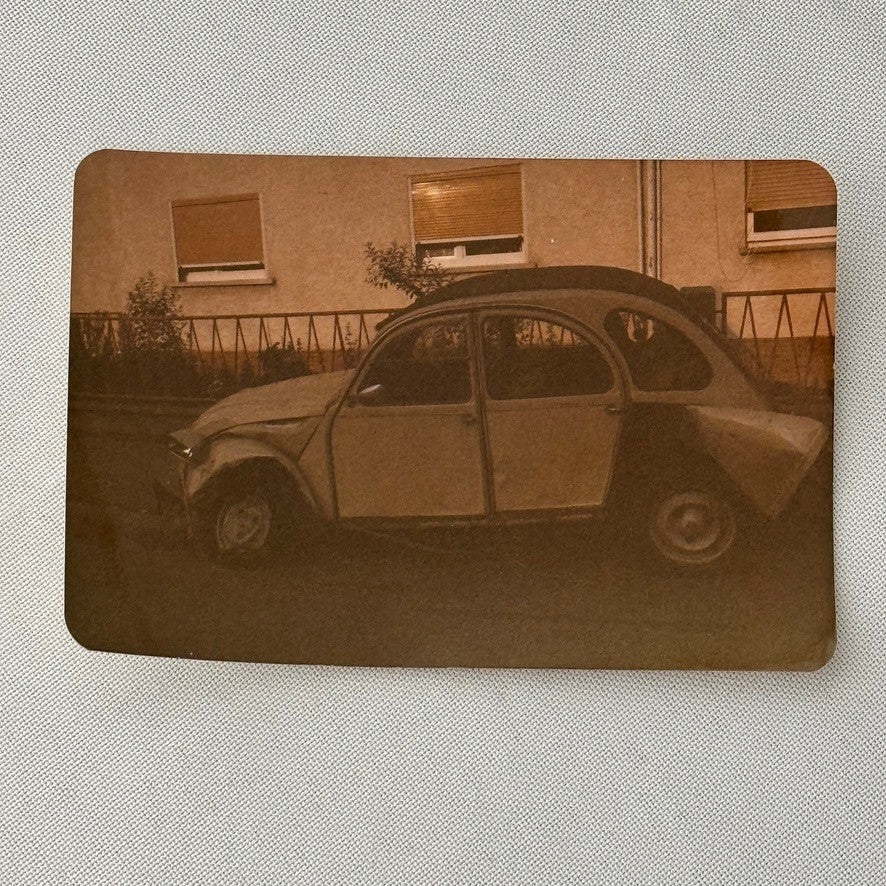 Citroen 2CV Wreck Wrecked Crash Car Automobile Photo Photograph Print Vintage 2x