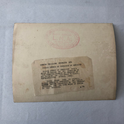 Vintage Press Photo Photograph Prince Arthur of Connaught Luncheon London 1933