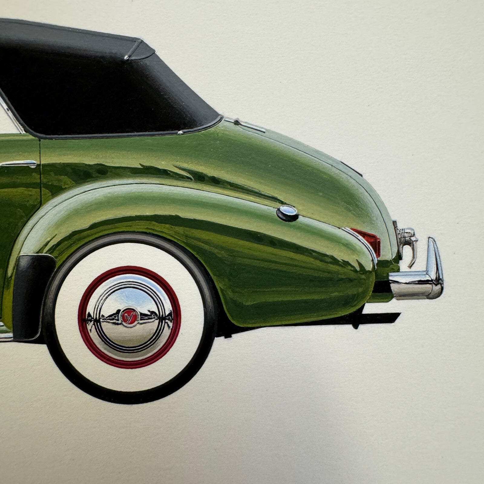 1940 LaSalle Series 52 Special Automobile Illustration Art Drawing Hand Drawn